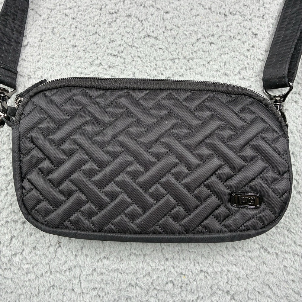 Lug Coupe XL Crossbody Bag Womens Black Quilted Casual Travel Lightweight Boho
